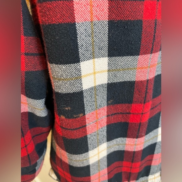 LL bean fleece lined Red and Black Plaid Flannel Shirt small - Picture 12 of 12